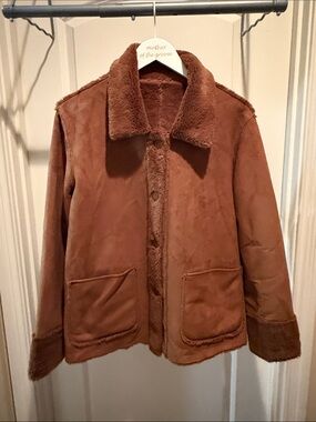 Brandon Thomas Chestnut Brown Faux Shearling Bomber